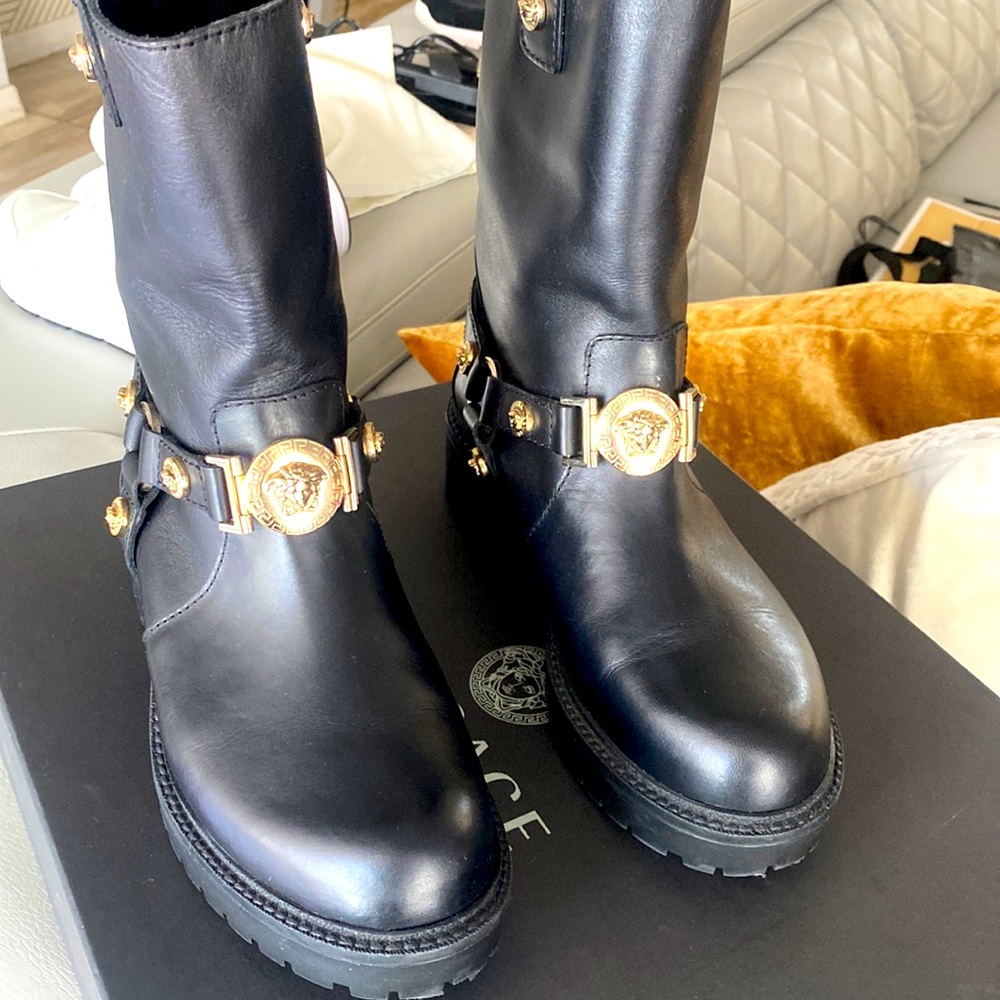 Black Versace booties